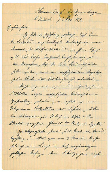 Eigenh. Brief mit U. ("B. v. Suttner").