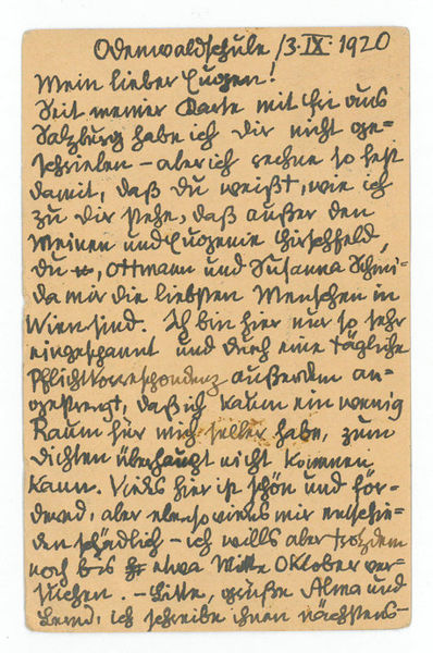 Eigenh. Postkarte mit U.