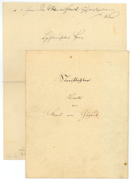 Streiflichter. Eigenh. Manuskript (Fragment) mit U. und eh. Brief mit …