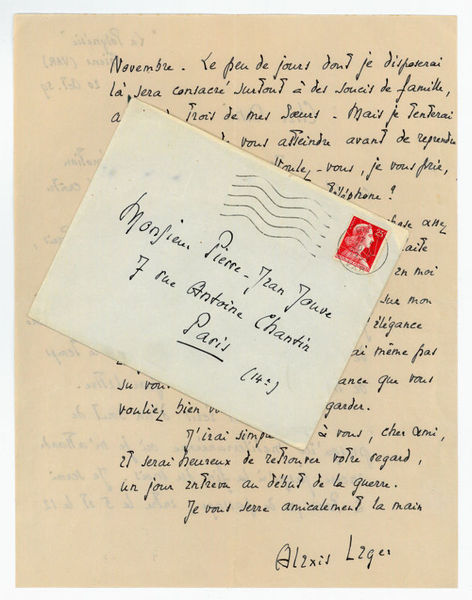 Autograph letter signed.