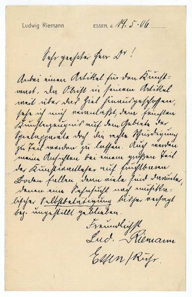 Eigenh. Brief mit U.