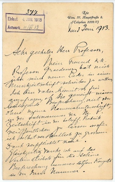 Eigenh. Brief mit U.