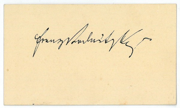 Visitkarte mit eigenh. U.