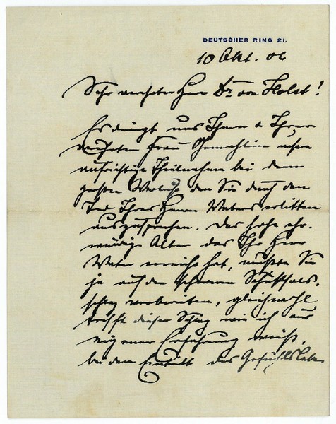 Eigenh. Brief mit U.