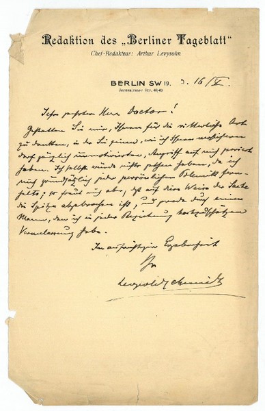 Eigenh. Brief mit U.