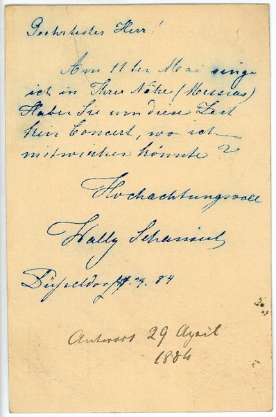 Eigenh. Postkarte mit U.