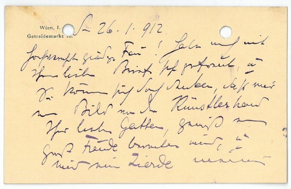 Eigenh. Briefkarte mit U.