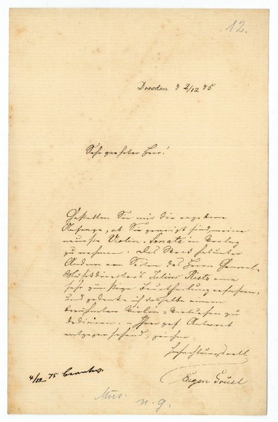 Eigenh. Brief mit U.