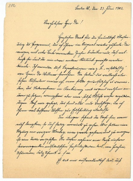 Eigenh. Brief mit U.