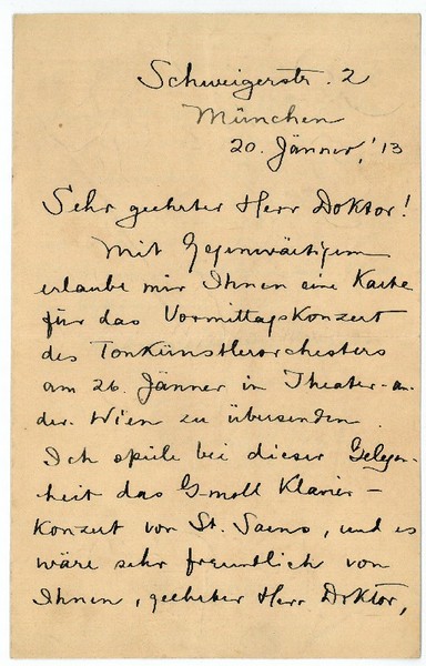 Eigenh. Brief mit U.