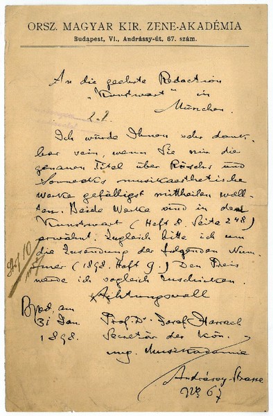 Eigenh. Brief mit U.