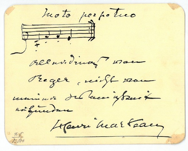 Eigenh. musikalisches Albumblatt mit U.