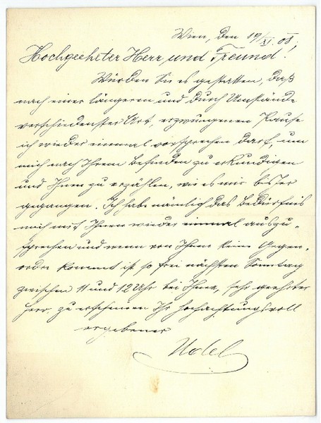 Brief mit eigenh. U.