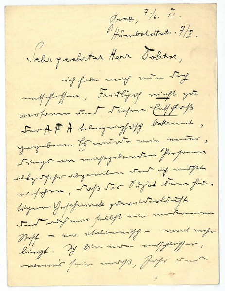 Eigenh. Brief mit U.