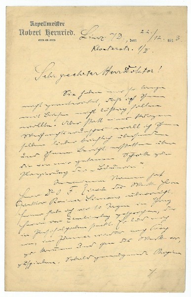 Eigenh. Brief mit U.