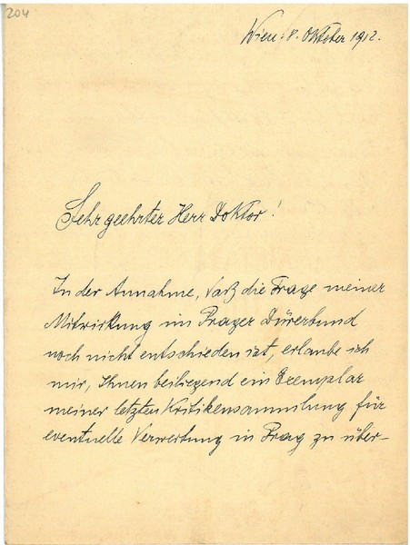 Eigenh. Brief mit U.