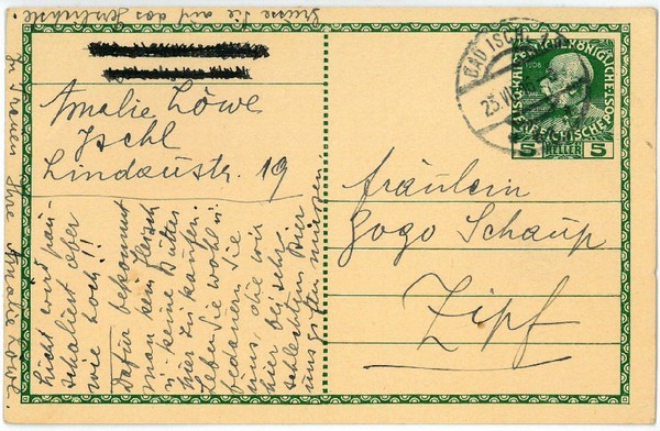 Eigenh. Postkarte mit U.