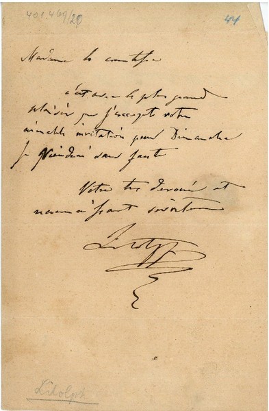 Eigenh. Brief mit U.