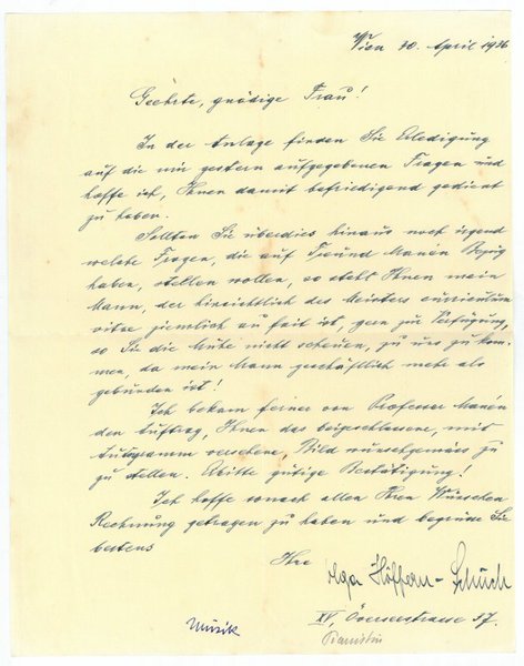 Brief mit eigenh. U.