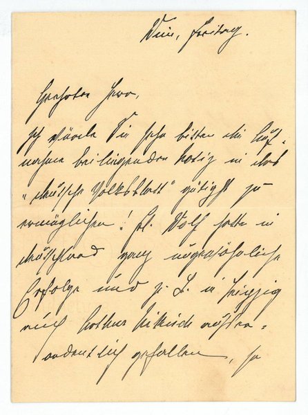 Eigenh. Brief mit U.