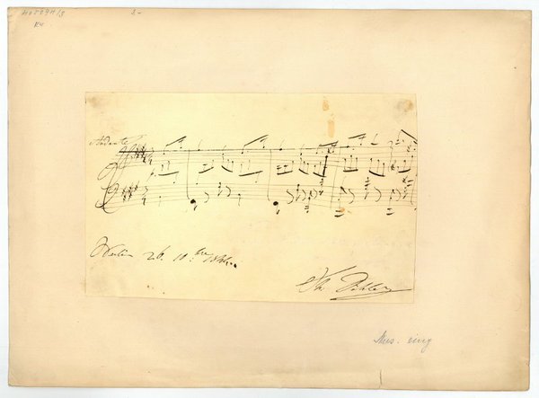 Autograph musical quotation signed.