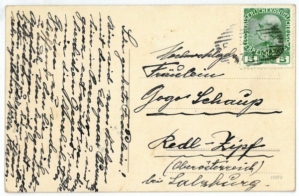 Postkarte mit eigenh. U.