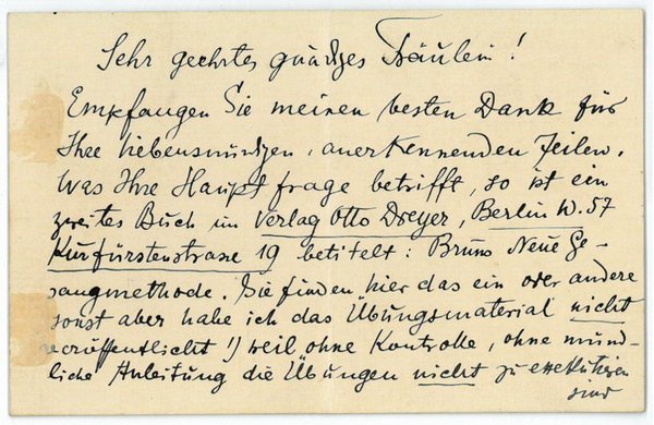 Eigenh. Postkarte mit U.