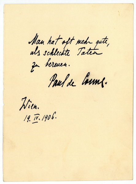 Eigenh. Zitat mit U.