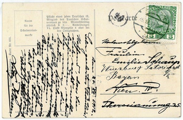 Eigenh. Postkarte mit U.