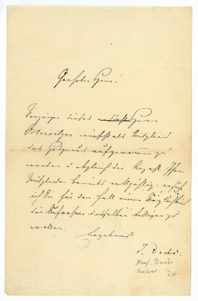 Eigenh. Brief mit U.