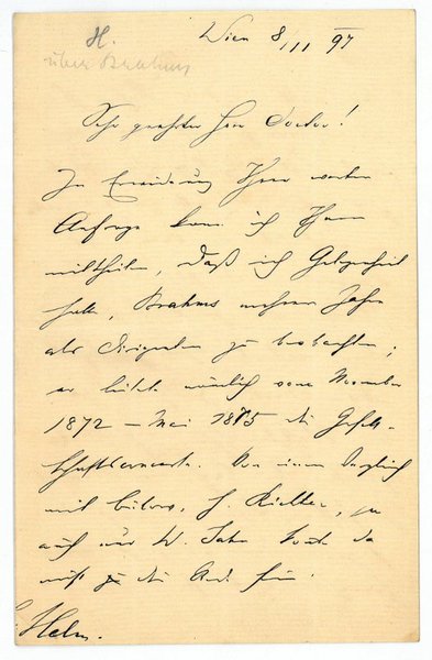 Eigenh. Brief mit U. ("Th. Helm").