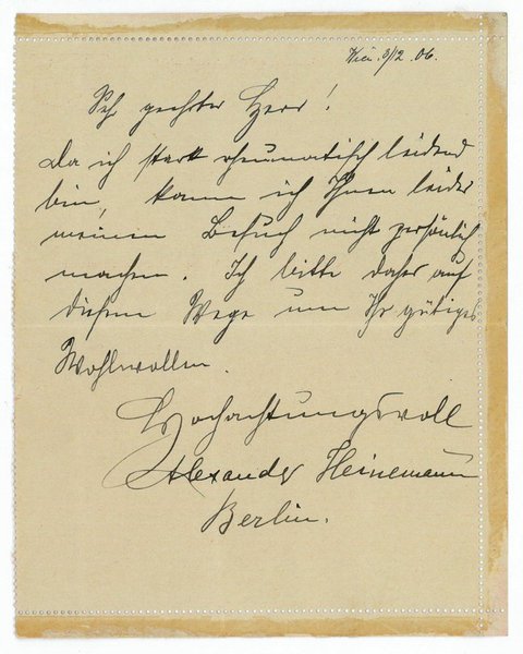 Eigenh. Brief mit U.