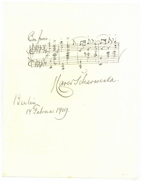 Autograph musical quotation signed.