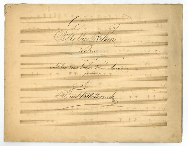 Rothe Nelken Walzer. Eigenh. Musikmanuskript mit Namenszug.