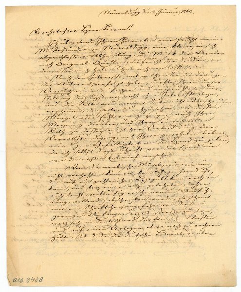 Autograph letter signed ("Kiesewetter").