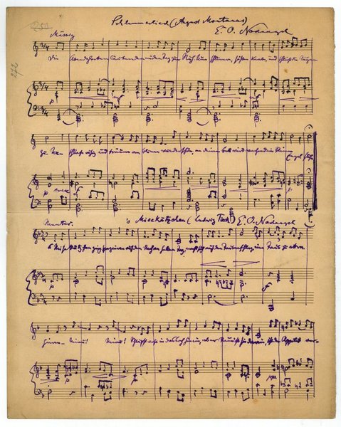 Schlummerlied / 's Mieskätzchen. Eigenh. Musikmanuskript mit wdh. U.