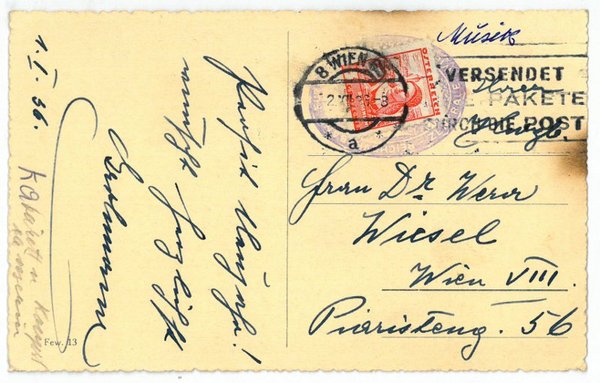 Eigenh. Postkarte mit U.