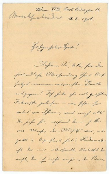 Eigenh. Brief mit U.