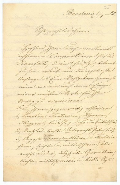 Eigenh. Brief mit U. ("C. Ed. Patke").