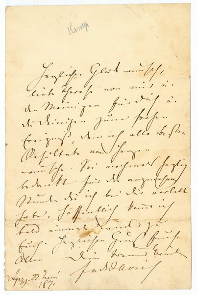 Eigenh. Brief mit U.