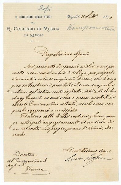 Brief mit eigenh. U.