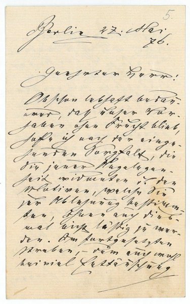 Eigenh. Brief mit U.