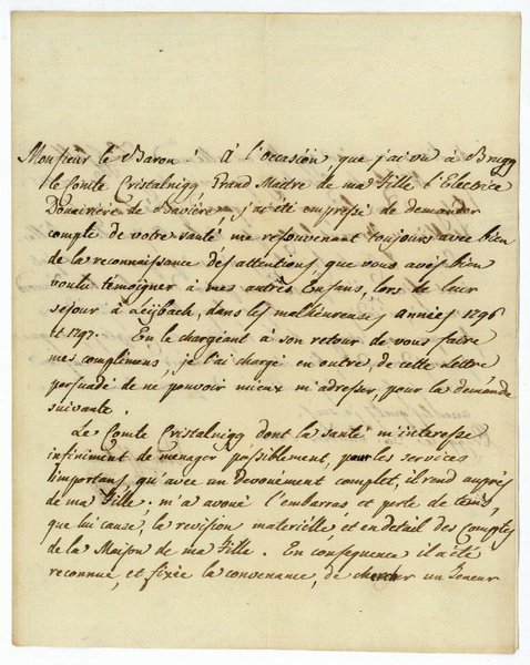 Brief mit eigenh. Courtoisie und U. ("Votre affectioné Ferdinand").