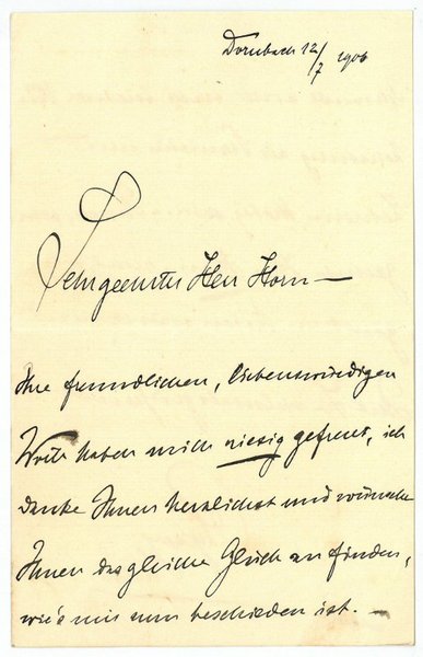 Eigenh. Brief mit U.