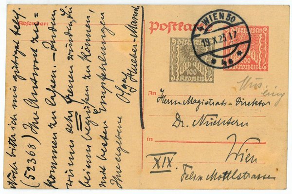 Eigenh. Postkarte mit U.