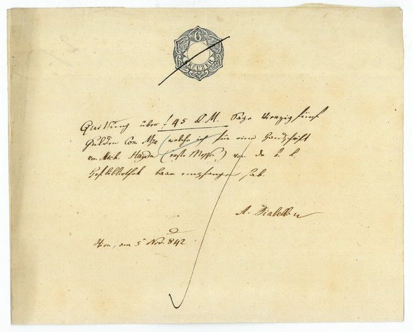 Autograph receipt signed ("A. Diabelli").