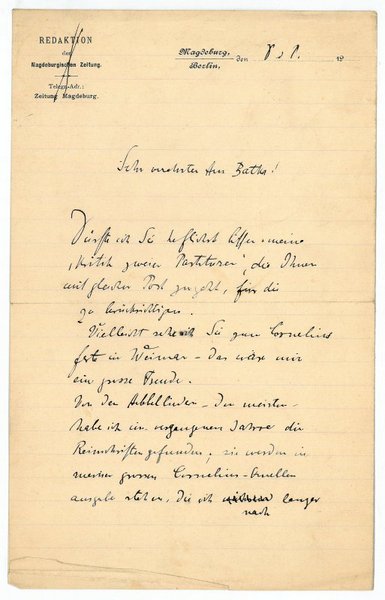 Eigenh. Brief mit U.