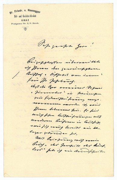 Eigenh. Brief mit U.