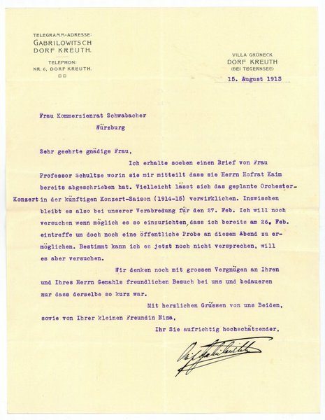 Ms. Brief mit eigenh. U.