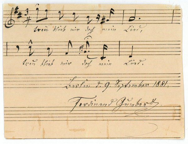 Eigenh. musikalisches Albumblatt mit U.